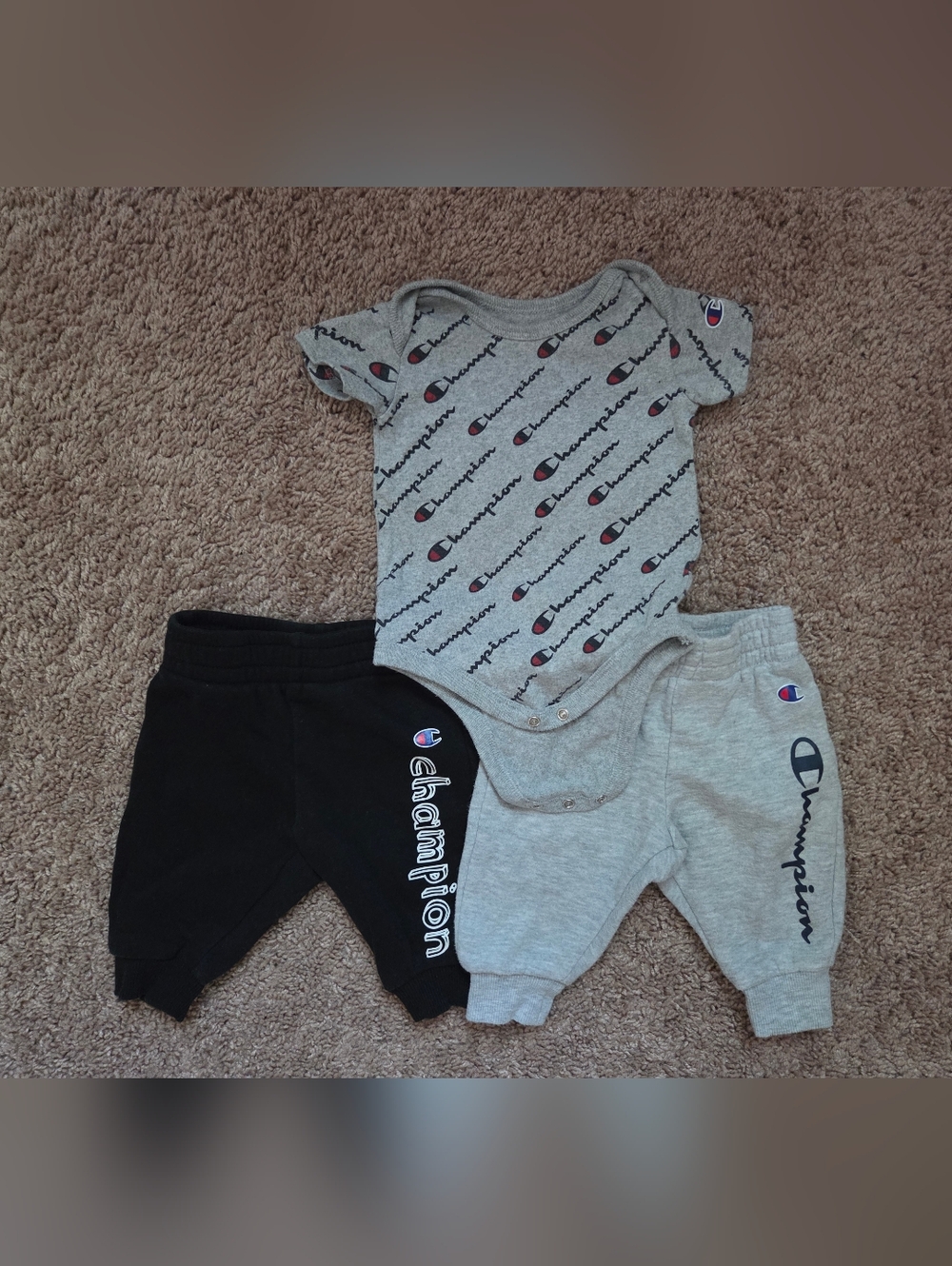 Champion Baby 3-Piece Set - Gray & Black
